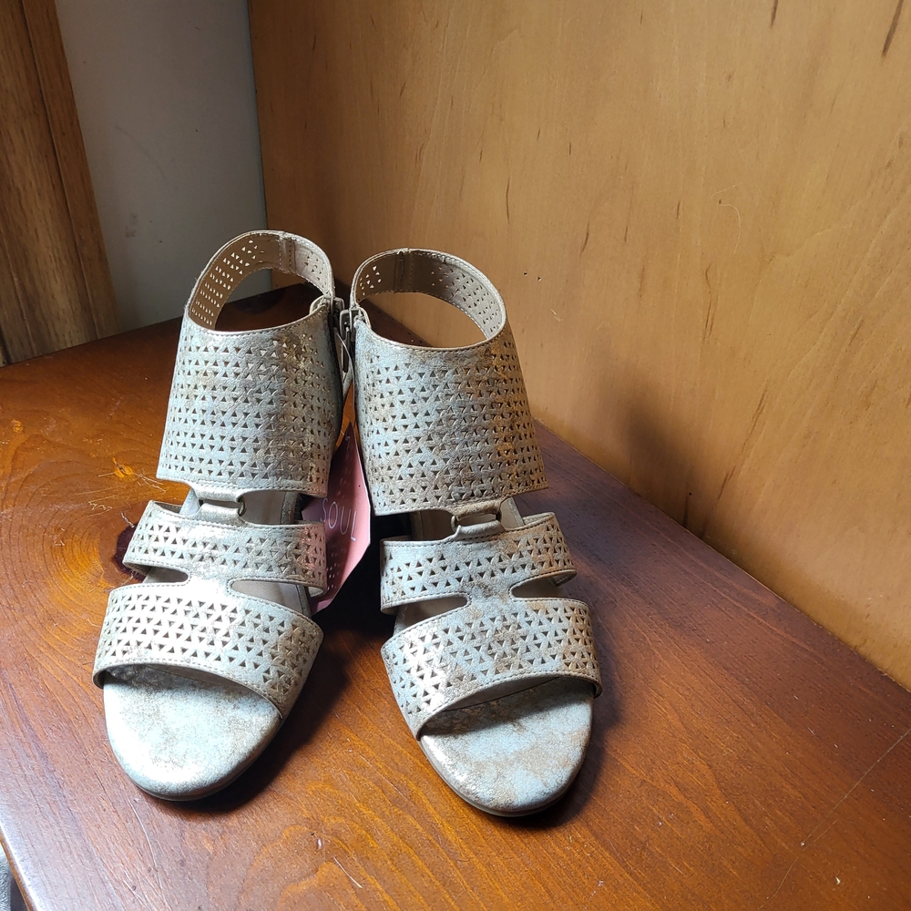Natural Soul Tan Perforated Sandals
